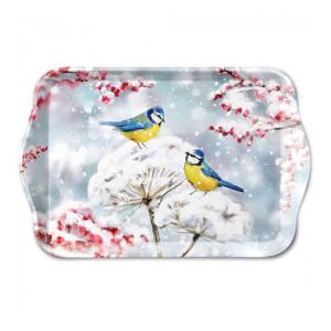 AMB.33720005 Birds in the snow műanyag kistálca 13x21cm 142290961 - Tálca