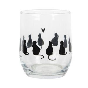 CLEEF.PWSGL0003 Üvegpohár feketemacskás 300ml 142290964 - Vizespohár