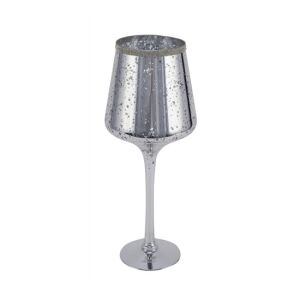 Geh.22402210 Ezüstszínű üvegkehely 14x14x35cm 142290968 - Tálalás