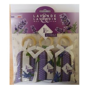 LAV.LHP6AUL19 Levendulával töltött Lavande zsák fakarikával, 18g, 3db-os szett 142290991 - Illatosító