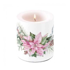 AMB.39320285 Pink poinsettia átvilágítós gyertya 10x10xcm 142290999 - Gyertya