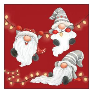 AMB.33320187 Gnomes on the light chain red papírszalvéta 33x33cm, 20db-os 142291011 - Háztartási papírtermék