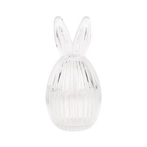 CLEEF.6GL4917 Nyuszifejes bonbonier, 9x17cm, bordás üveg 142291014 - Konyha & Étkezés