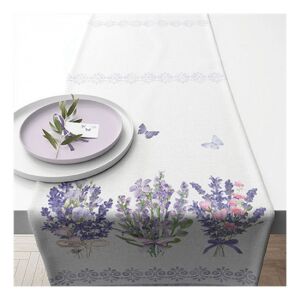 AMB.16619735 Lovely lavender white asztali futó 40x150cm,100% pamut 142291028 - Party kellék