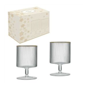 R2S.1432ORO Bordás üvegpohár arany szegéllyel 280ml, boros, 2db-os szett, dobozban, Gold 142291096 - Pohár