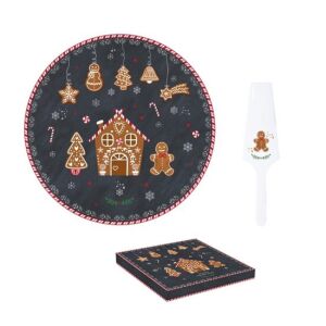 R2S.1112GING Porcelán tortatál lapáttal, 32cm, dobozban, Gingerbread 142291132 - Tál