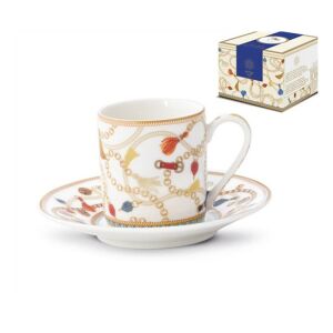 P.M.PM0125CHEV Porcelán eszpresszócsésze+alj 80ml 2 személyes dobozban, Cheval 142291142 - Tálalás