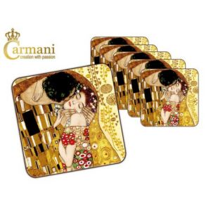 H.C.532-1211 Parafa poháralátét 10x10cm 6db-os,Klimt:The Kiss 142291179 - Poháralátét