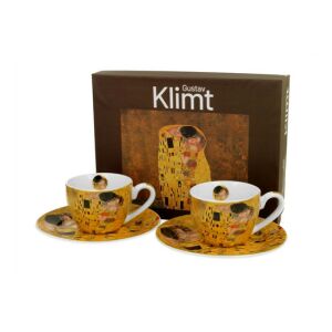D.G.56921 Porceláncsésze+alj, 110ml, 2 személyes, dobozban, Klimt: The Kiss 142291213 - Tálalás
