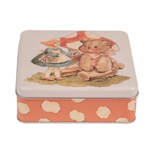 CLEEF.6BL0138 Fémdoboz 17x17x6cm, macis kislányos 142291217 - Művészet & Hobbi