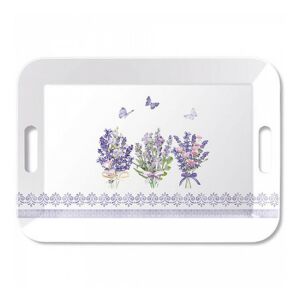 AMB.13919735 Lovely lavender white műanyag nagytálca 33x47cm 142291222 - Tálca