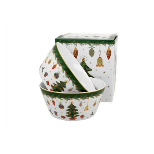 D.G.50950 Porcelántál szett 2db-os, 14cm, 700ml, Around Christmas Tree 142291233