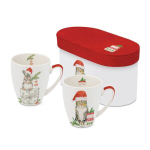 PPD.360102850 Porcelánbögre 0,35l dobozban,2db-os, Fridolin &amp; Kitty 142291251 - Konyha & Étkezés