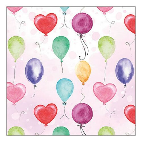 AMB.13319801 Flying balloons pink papírszalvéta 33x33cm, 20db-os 142291276