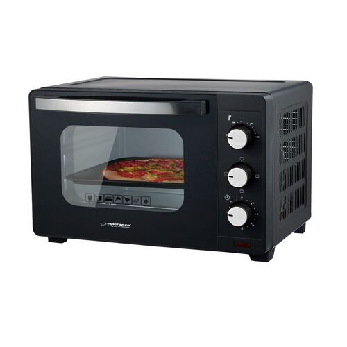 Esperanza EKO008N Prosciutto, 1280 W, 20 L, Dupla falú, Időzítő, Fekete, Elektromos mini sütő