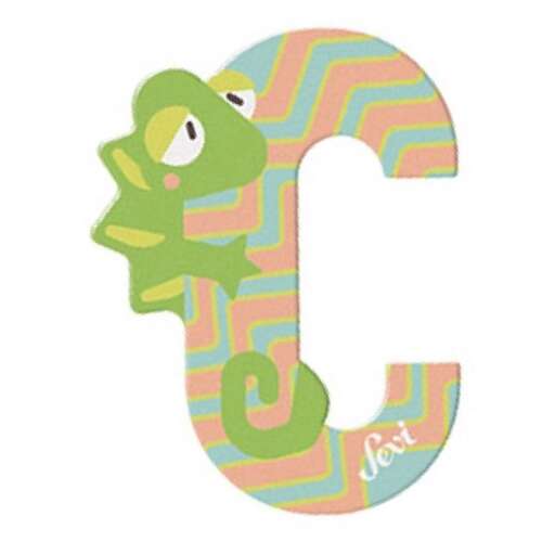 Sevi Holzbuchstabe C mit Chamäleon-Design, dekorativer Buchstabe für Kinderzimmer