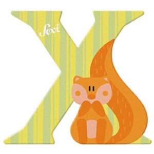 Sevi drewniana litera X z wzorem lisa, dekoracyjna litera do pokoju dziecięcego - Dekoracja pokoju dziecięcego