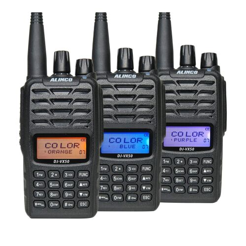 Tragbarer VHF/UHF-Radiosender PNI Alinco DJ-VX-50-HE, Dualband, mehrfarbiges Display, VOX, DTMF, CTCSS-DCS, UKW-Radio, IP67 142321411