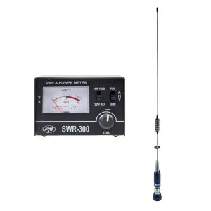 Antena CB PNI ML75, 75 cm, 300 W, składana i reflektometr PNI SWR-300 do pomiaru SWR, czarna 142321720 - Radio