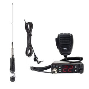 Pakiet stacji radiowych CB PNI Escort HP 5500 i składana antena CB PNI LED 1000, 80 cm, świeci podczas nadawania 142321798 - Radio