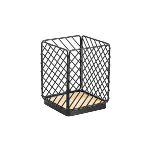 Laveo OSLO Evőeszköz tartó, Anyag: acél, bambusz, Szín: fekete/ barna