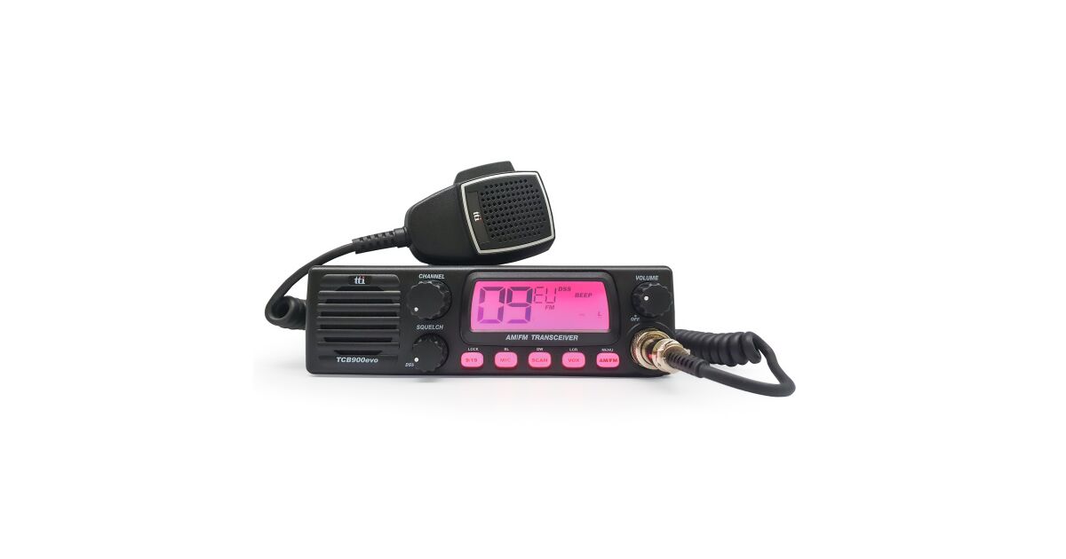 Station de Radio CB TTi TCB-900 Evo, DSS, SQ, Dual Watch, Mic Gain, 12V-24V, connecteur de dongle Bluetooth