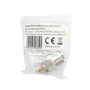 PNI PL259 csatlakozó RG58 kábelhez, arany középső tű 9 mm 142327095 - PNI