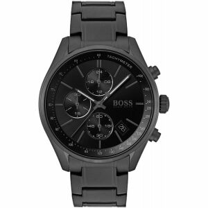 Hugo Boss HB 1513676 Grand Prix Herren Chronograph Uhr mit schwarzem Zifferblatt und Edelstahlarmband - Hugo Boss