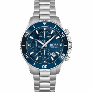 Hugo Boss HB 1513907 Admiral Herrenuhr mit blauem Zifferblatt und Edelstahlarmband - Hugo Boss