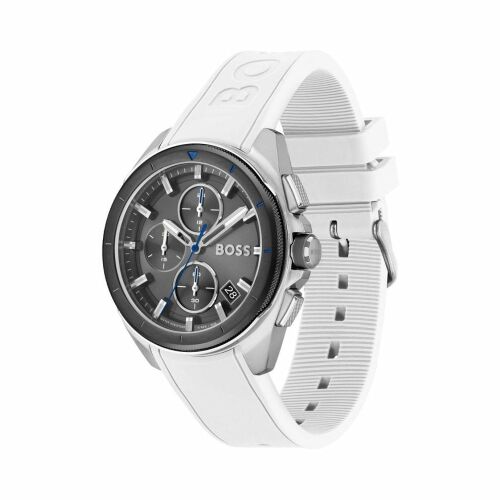 Hugo Boss Volane HB 1513948 férfi karóra fehér szilikon szíjjal, ferde nézet