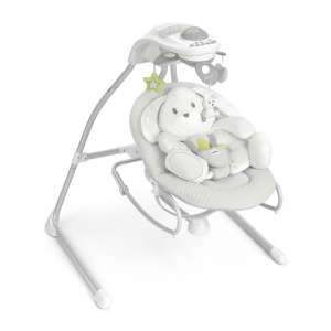 CAM Gironanna Evo 2in1 electric baby swing in grey with plush bunny insert - Cam