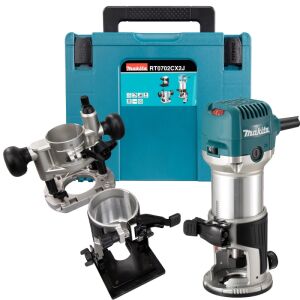 Makita RT0702CX2J Felsőmaró Élmaró készlet kofferben (710W / 6-8mm) 142365771 - Marógép