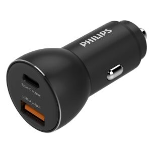 Philips DLP2521 USB-C + USB A Autós gyorstöltő 36W - Fekete 142369327 - Autóelektronika