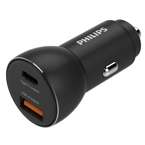 Philips DLP2521 USB-C + USB A Autós gyorstöltő 36W - Fekete 142369327