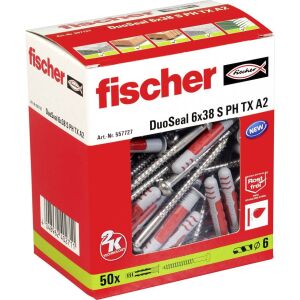 Fischer DuoSeal 6x38 S PH TX A2 Dübel (50 db/csomag)