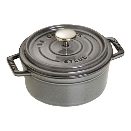 Staub Cocotte Öntöttvas Fazék Fedővel Ø 12cm 0,8L - Szürke