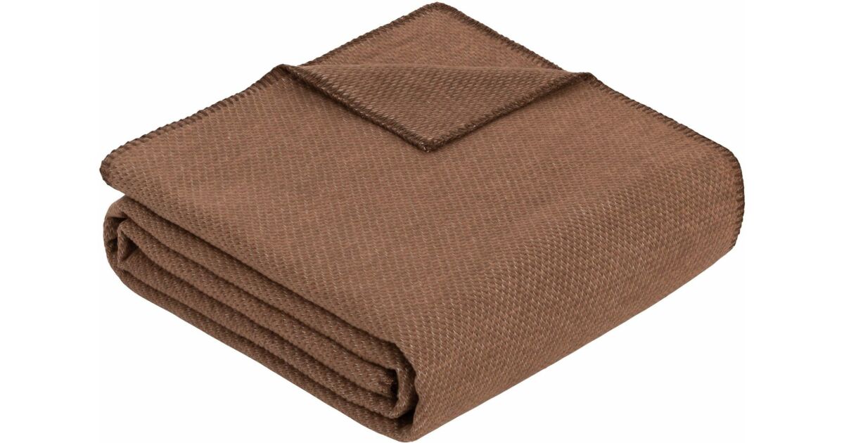 Ibena Charlotte Bio Gebreide Deken 140x200 cm - 100% Katoen, Gemaakt in Duitsland, Katoenen deken met structuur geel