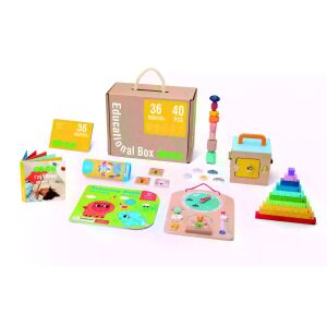 Tooky Toy 40-teiliges Holz-Entwicklungsspielzeug-Set für Kleinkinder und Vorschulkinder, fördert Feinmotorik und kognitive Entwicklung. - Babywalker und Entwicklungsspiele für Kleinkinder