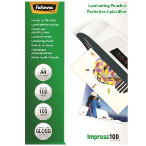 Fellowes 100 mikron A4 fényes lamináló fólia (100 db / csomag)