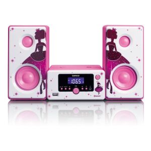 Lenco MC-020 Princess Bluetooth Mikro HiFi - Rózsaszín