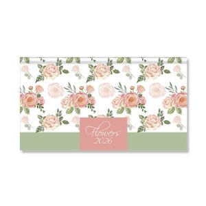 Period Flowers 2026 zsebnaptár virágmintával - Naptár