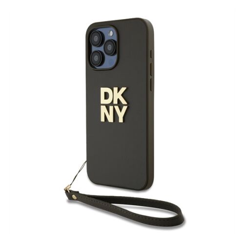 DKNY barna PU bőr iPhone 15 Pro Max tok csuklópánttal 