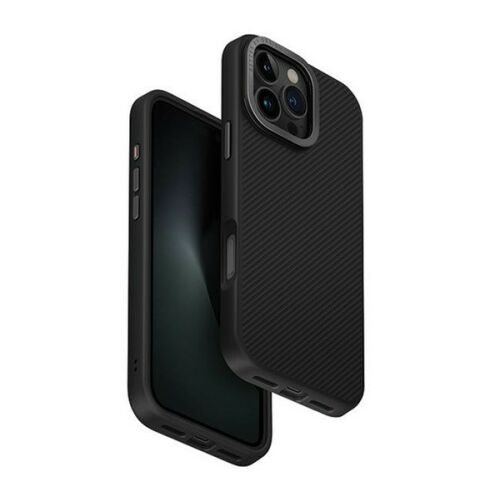 Uniq Keva Apple iPhone 16 Pro Max Magsafe hátlap tok kameravédő peremmel, karbon fekete 142447875 