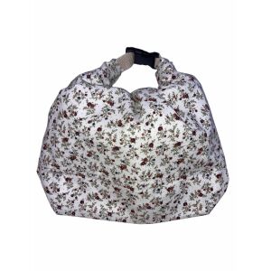 MK Bea Füles kenyeres zsák – fehér alapon apró piros virágmintás, PUL béléssel