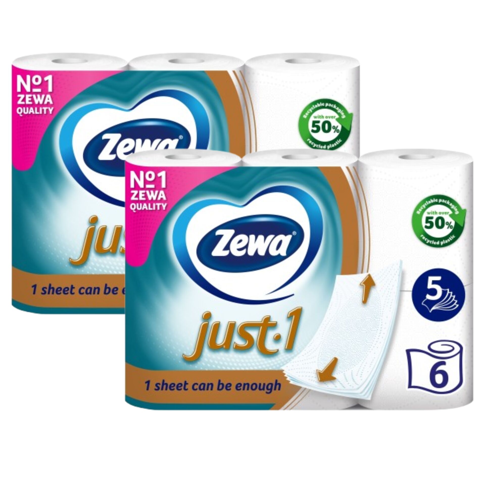E-shop Zewa Just1 5-vrstvový toaletný papier 2x6 roliek