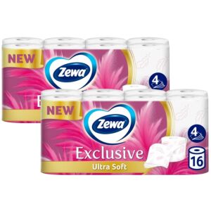 Toaletni papir Zewa Exclusive Ultra Soft, 4-slojni, 2 pakiranja po 16 rola - Papirnata konfekcija
