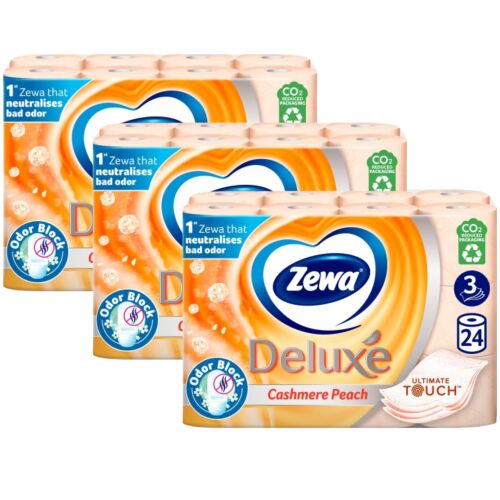 Тоалетна хартия Zewa Deluxe Cashmere Peach, 3-слойна, 3x24 ролки