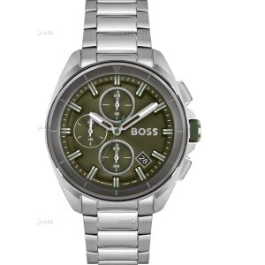 Hugo Boss HB 1513951 Herren Chronograph Uhr mit olivgrünem Zifferblatt und Edelstahlarmband - Hugo Boss