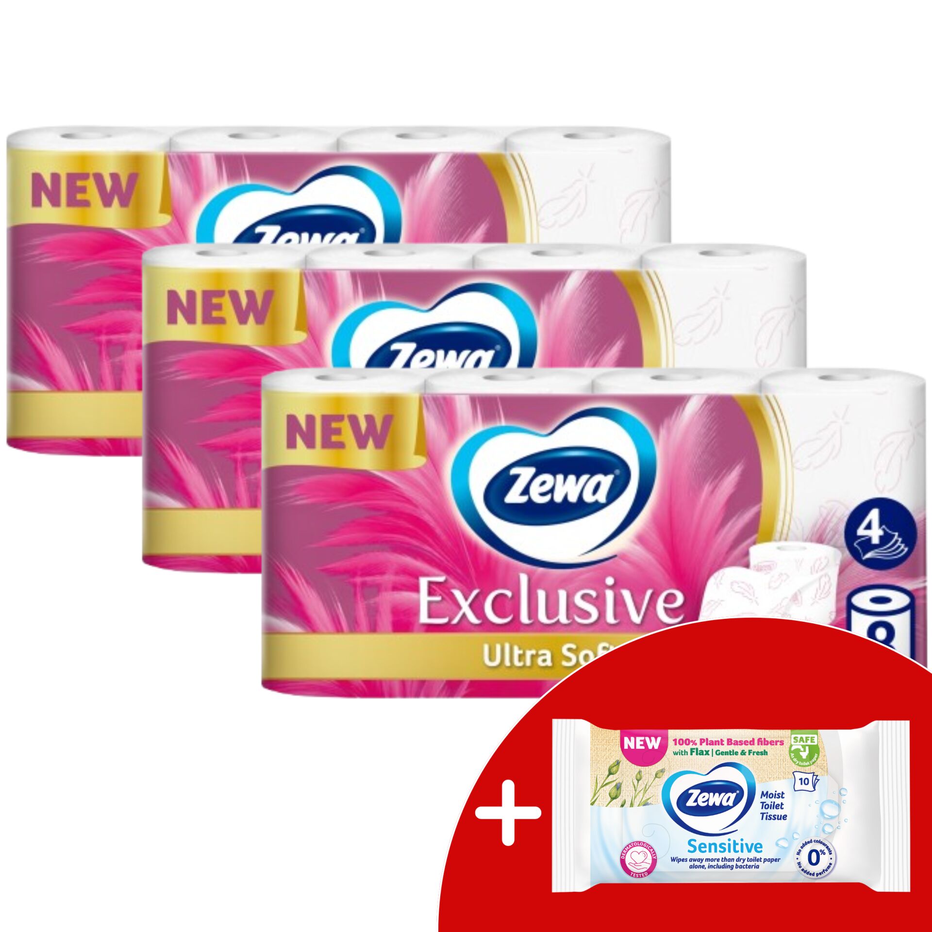 E-shop Zewa Exclusive Ultra Soft 4-vrstvový toaletný papier 3x8 kotúčov...
