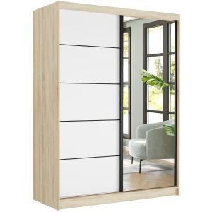 Rivano VI Sonoma Gardróbszekrény tükörrel, 150x200x60cm - Előszoba bútor